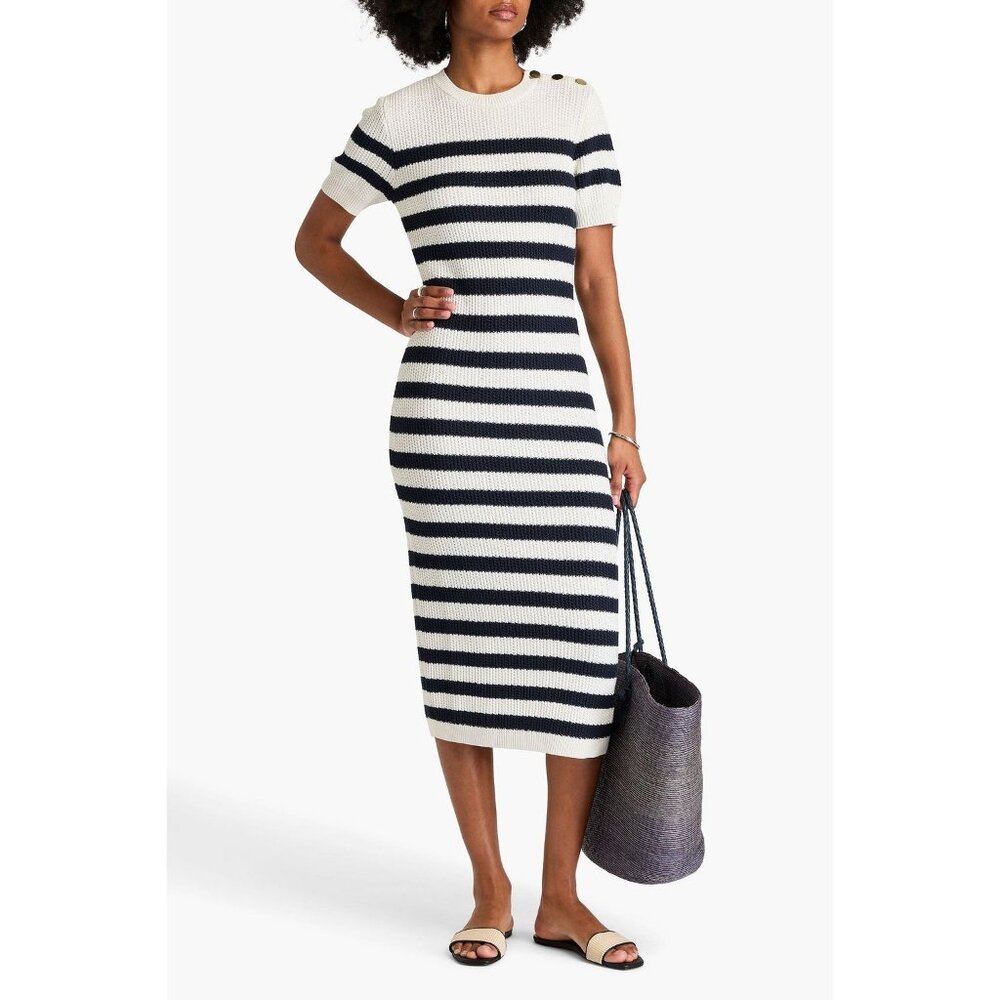 CAROLINA HERRERA Striped silk and cotton-blend midi size XS NWOT